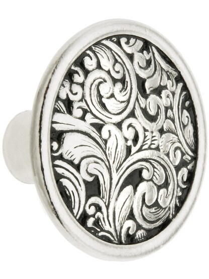 Saddleworth Cabinet Knob - 1 3/8 inch Diameter in Brite Nickel.